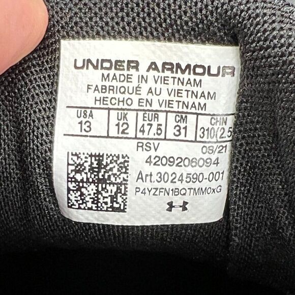 Under Armour Charged Assert 9 Shoes Mens Size 13 Black Running Athletic Training - Picture 12 of 12